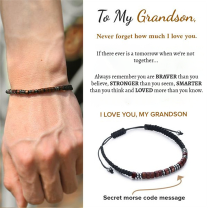 Morse Code Bracelet - To My Grandson - I Love You