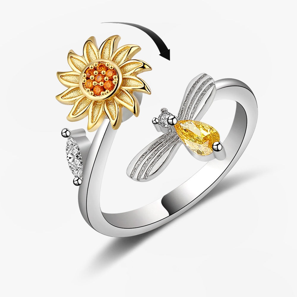 Sunflower Serenity Anxiety Ring