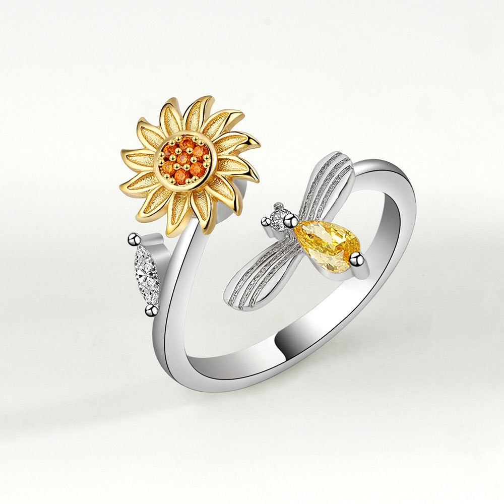 Sunflower Serenity Anxiety Ring