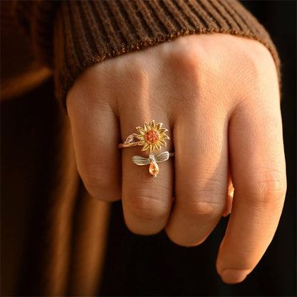 Sunflower Serenity Anxiety Ring