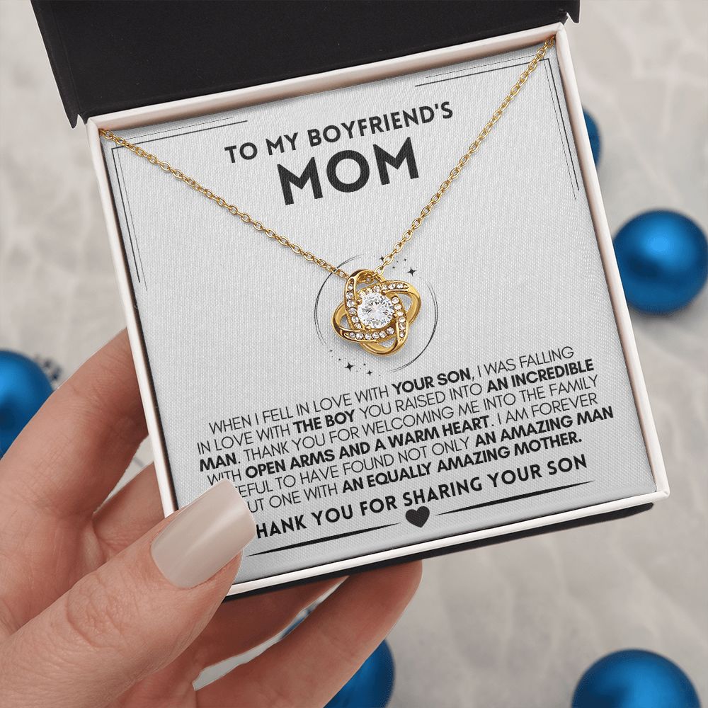 Boyfriend's Mom Necklace - Amazing Mother - Love Knot