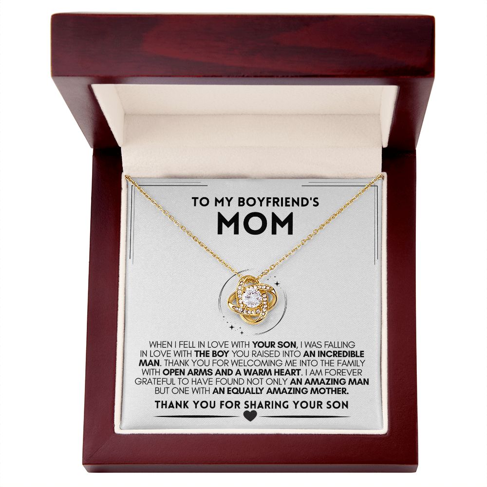 Boyfriend's Mom Necklace - Amazing Mother - Love Knot