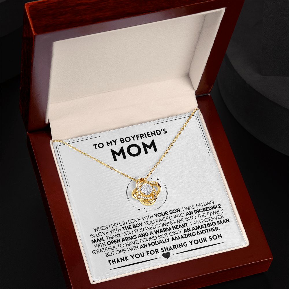 Boyfriend's Mom Necklace - Amazing Mother - Love Knot