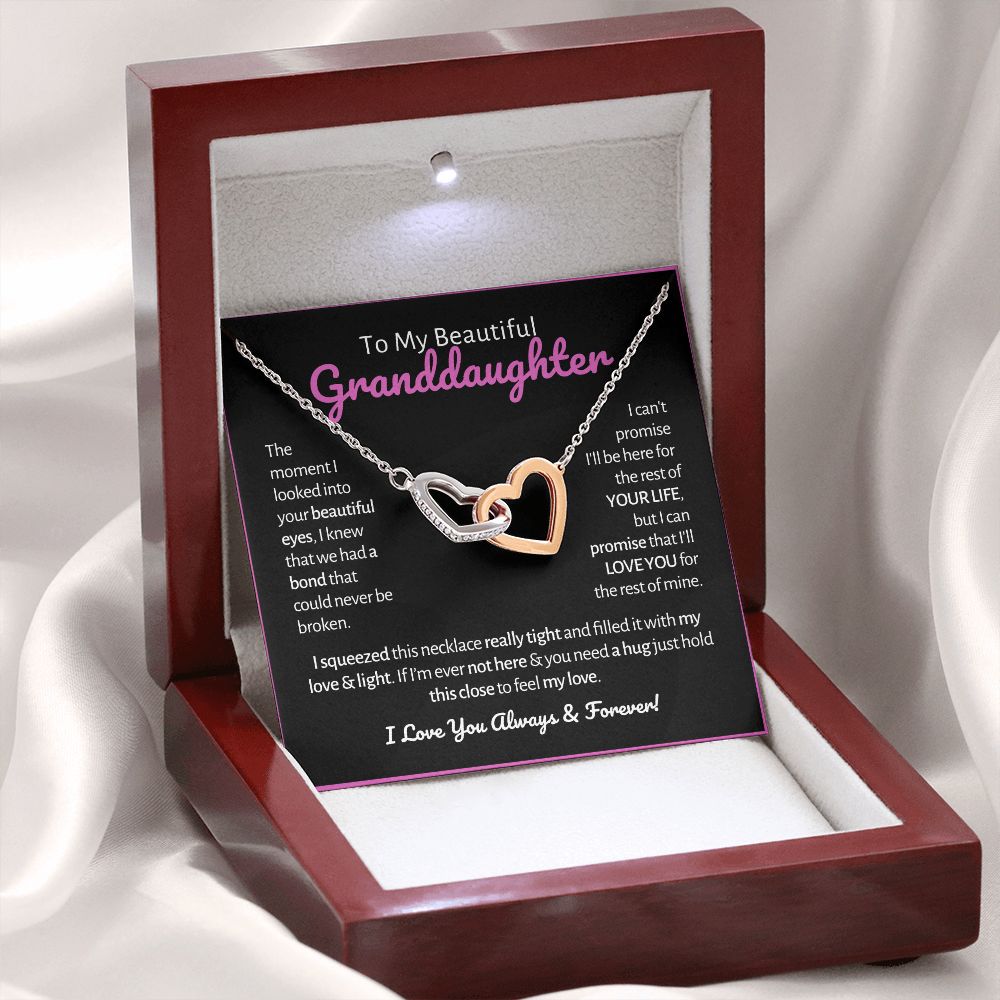 My Beautiful Granddaughter - Love & Light - Interlocking Hearts S9d