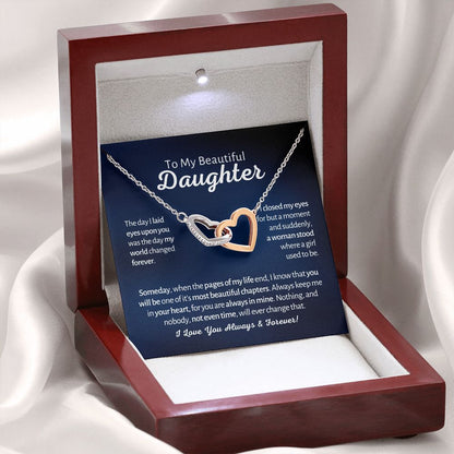 My Beautiful Daughter - A Woman Stood - Interlocked Hearts Design 1