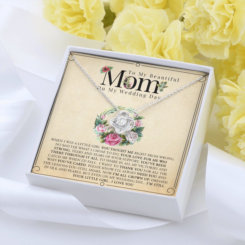 Your Little Girl - Mother Of The Bride Gift From Daughter - Love Knot Necklace