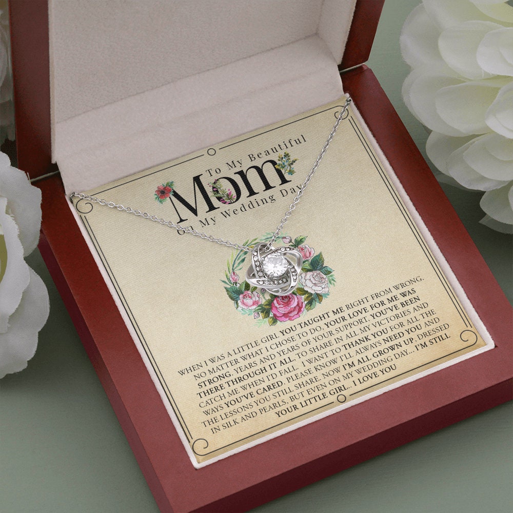 Your Little Girl - Mother Of The Bride Gift From Daughter - Love Knot Necklace