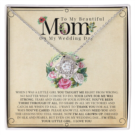 Tu pequeña niña - Regalo para la madre de la novia de parte de su hija - Collar con nudo de amor