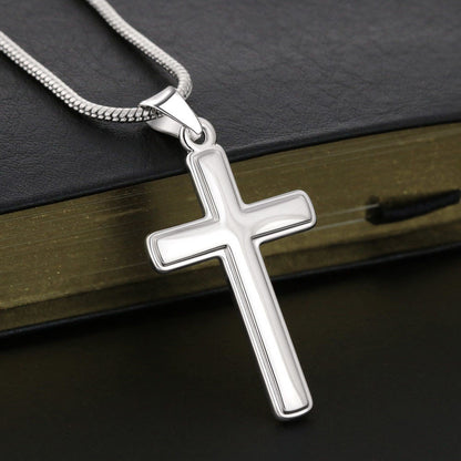 Heart warming "Bonus Dad" Cross Necklace