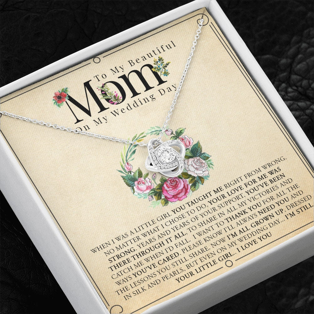 Your Little Girl - Mother Of The Bride Gift From Daughter - Love Knot Necklace