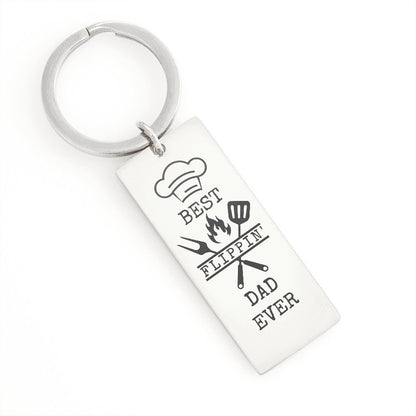 Best Flippin' Dad Ever Engraved Keychain